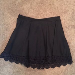 Black Skirt with lace trim