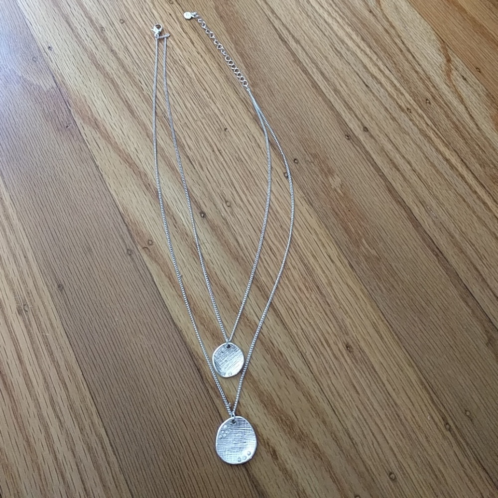 Lauren Conrad layered silver dollar necklace