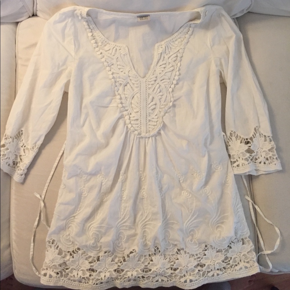 100% cotton Esprit lace detail blouse