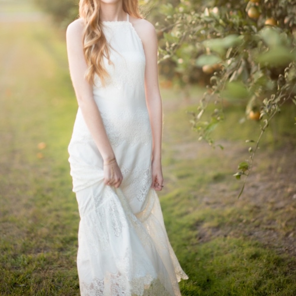 Cream lace maxi dress