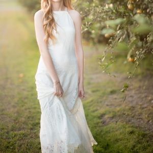 Cream lace maxi dress