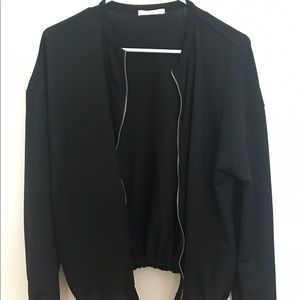 Zara Soft Black Bomber Jacket
