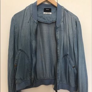 Denim Soft Bomber Jacket
