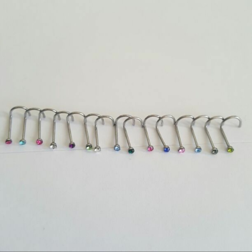 20g Colorful rhinestone nose rings