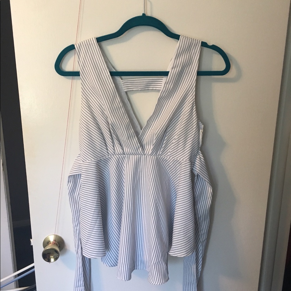 Striped Tie Back Top