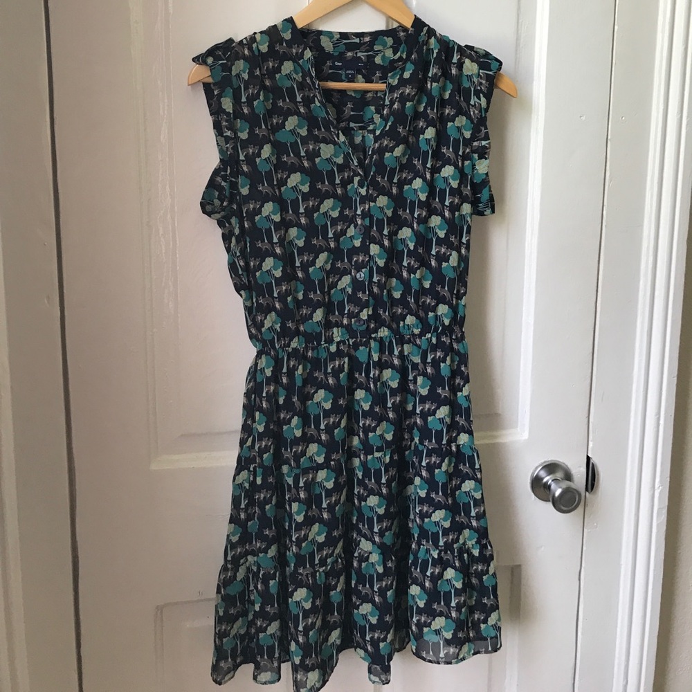 Fox Print Semi-Sheer Dress