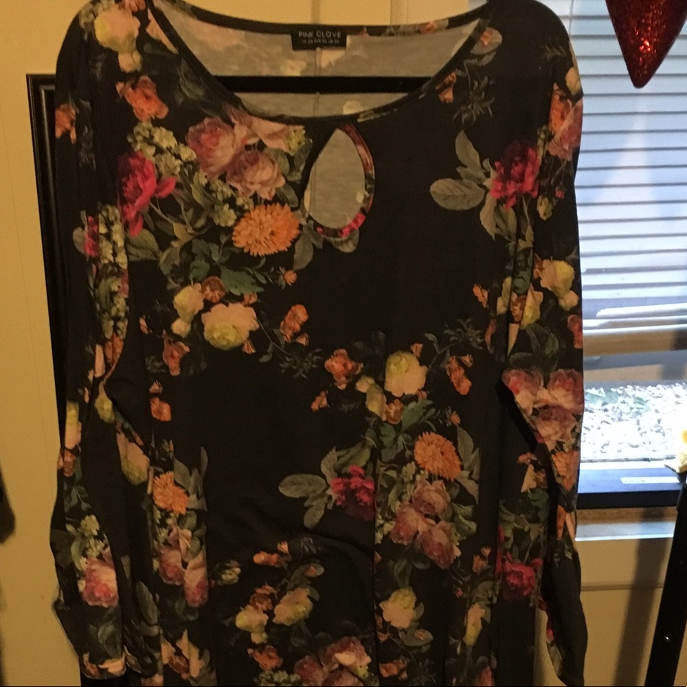 Plus Size Black Floral Dress