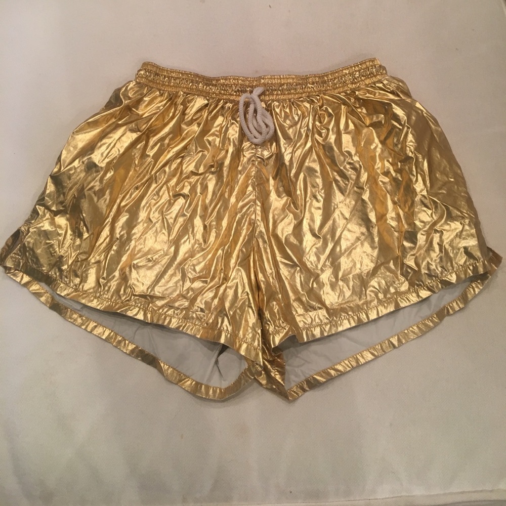 Metallic gold AA shorts