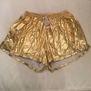 Metallic gold AA shorts