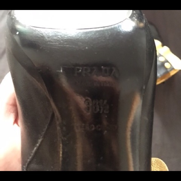 PRADA black & gold heels - size 36.5 - Picture 6 of 6
