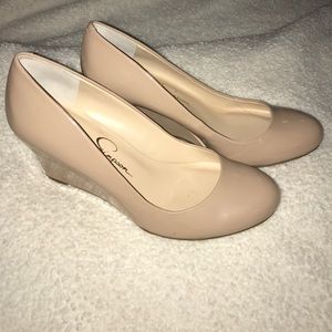 Jessica Simpson Nude Wedges