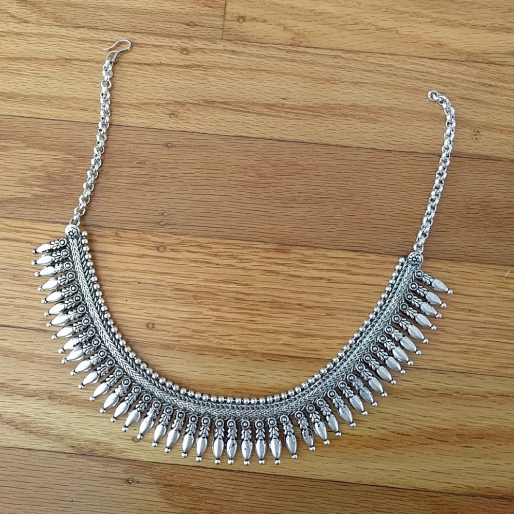 Tribal silver necklace