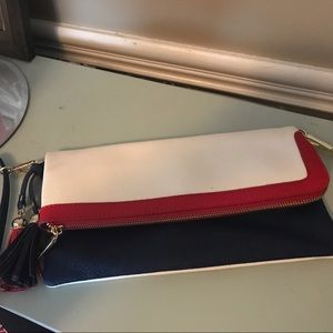 Charming Charlie's Red white and navy crossbody