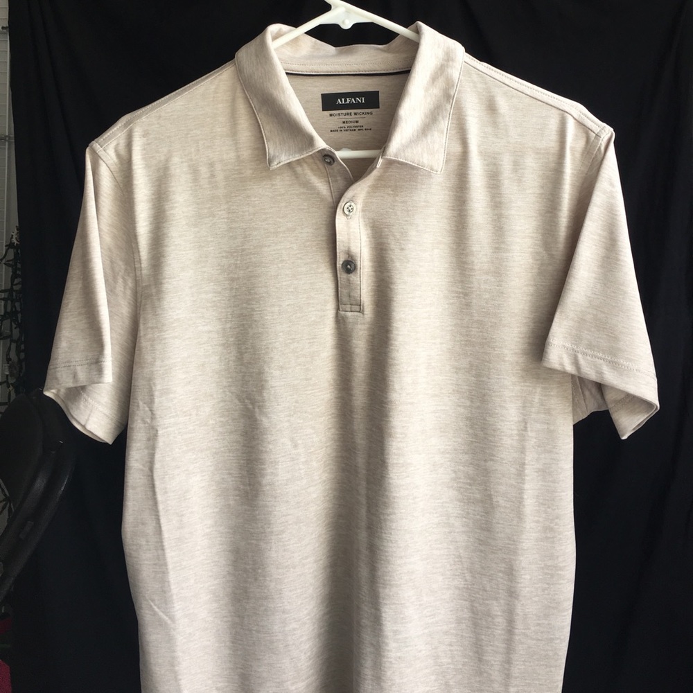 Alfani Beige Collard Shirt