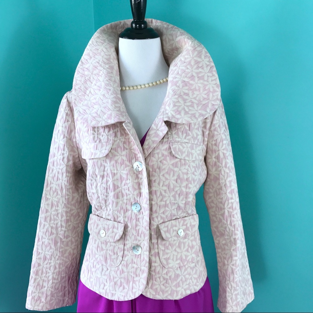 Elevenses Anthropologie Soft Pink Blazer Size 12