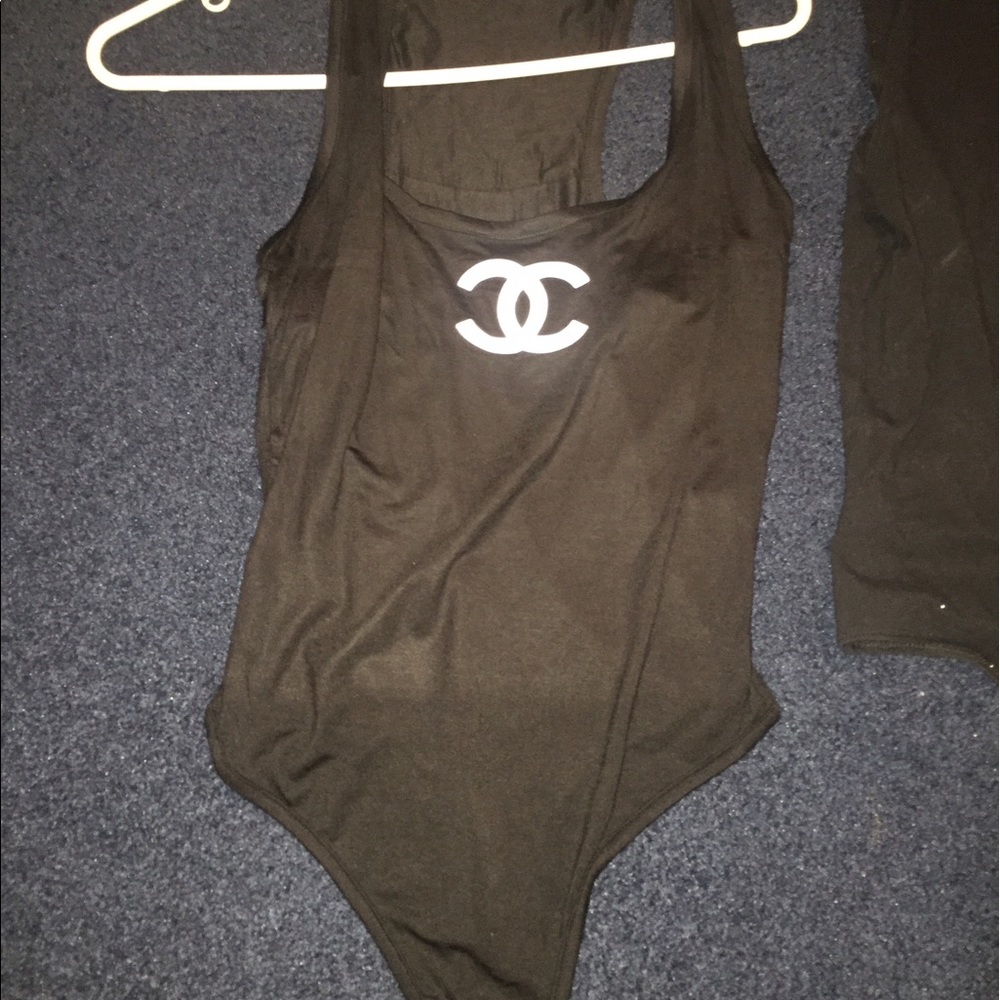 CC body suit screen print black