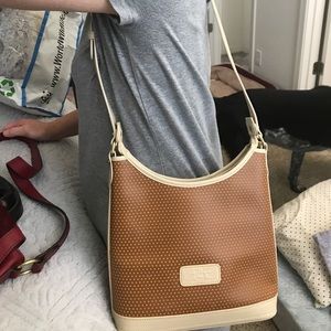 Brown leather hobo purse