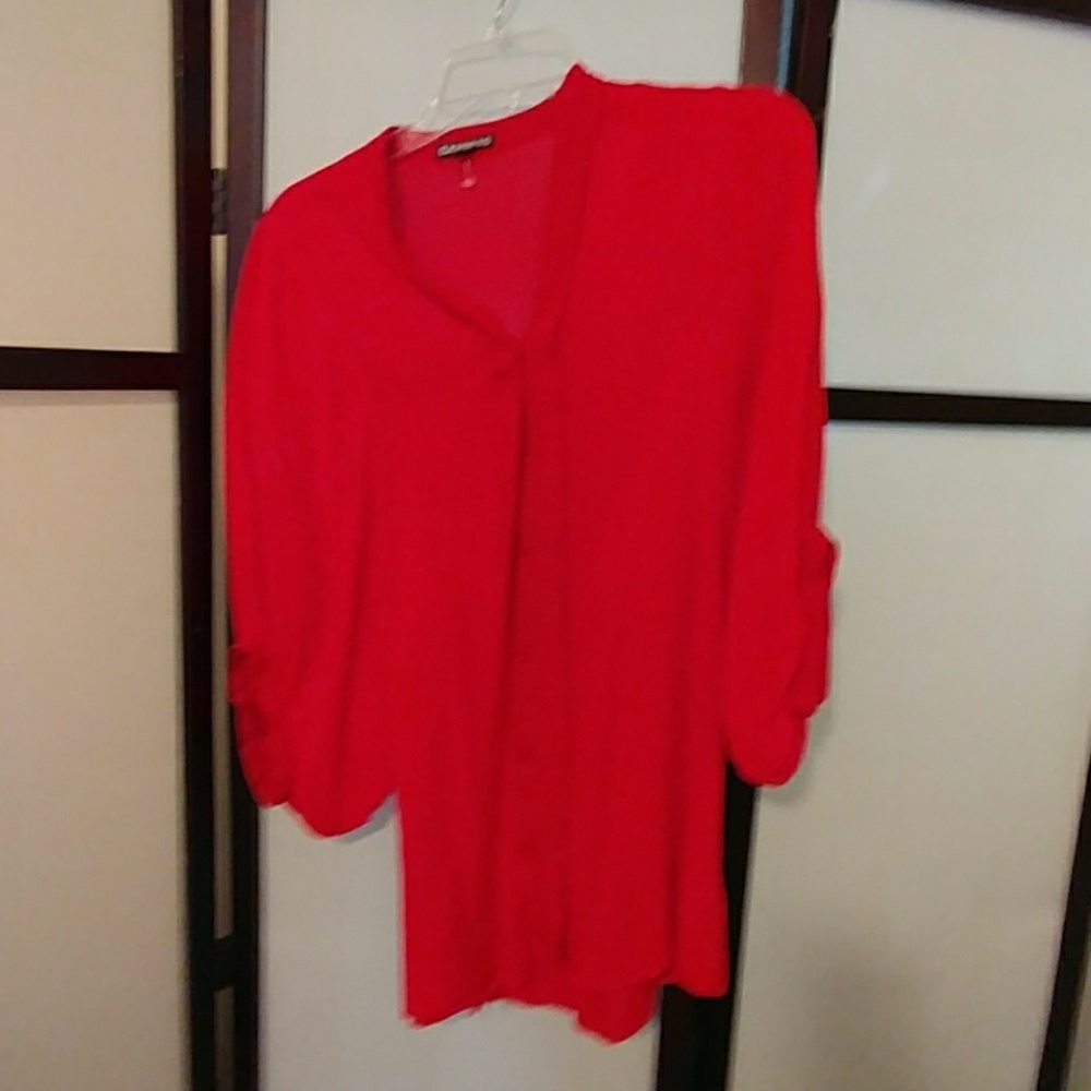 Red express dress blouse