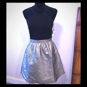 Aidan halter dress with metallic skirt