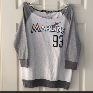 VS PINK MARLINS 3/4 sleeve sweatshirt SZ SMALL