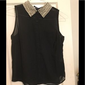 Ali & Kris sheer beaded blouse/top