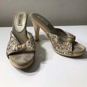 Steve Madden Impirial Gold Sequin Sandals - 7.5