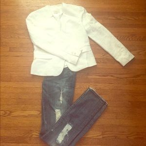 NWOT White Ann Taylor Loft Size 10 Textured Blazer