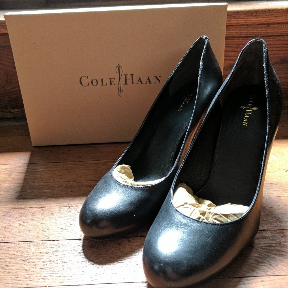 Women's Black Leather Heels