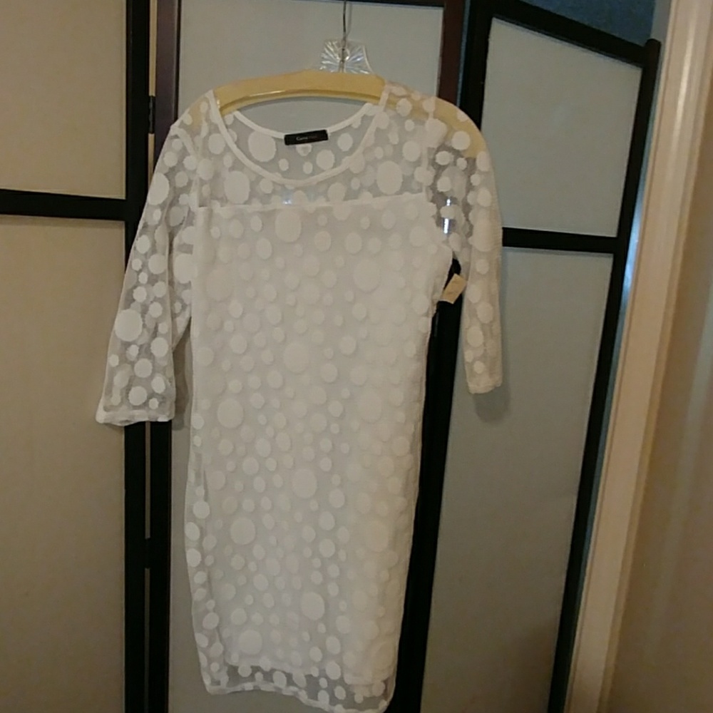 White polka dot dress boutique