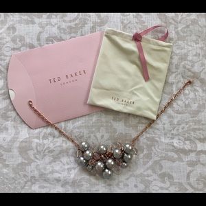 NEW Ted Baker Pearl Cluster Necklace in Rosegold