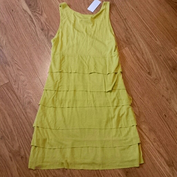 Petal Tiered Green Tank Dress NWT - Picture 2 of 5