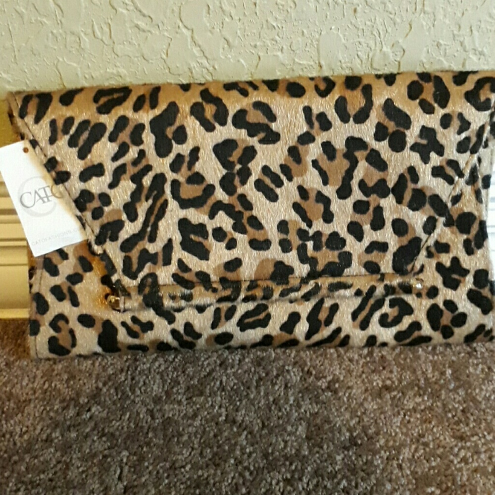 Cheetah print clutch bag