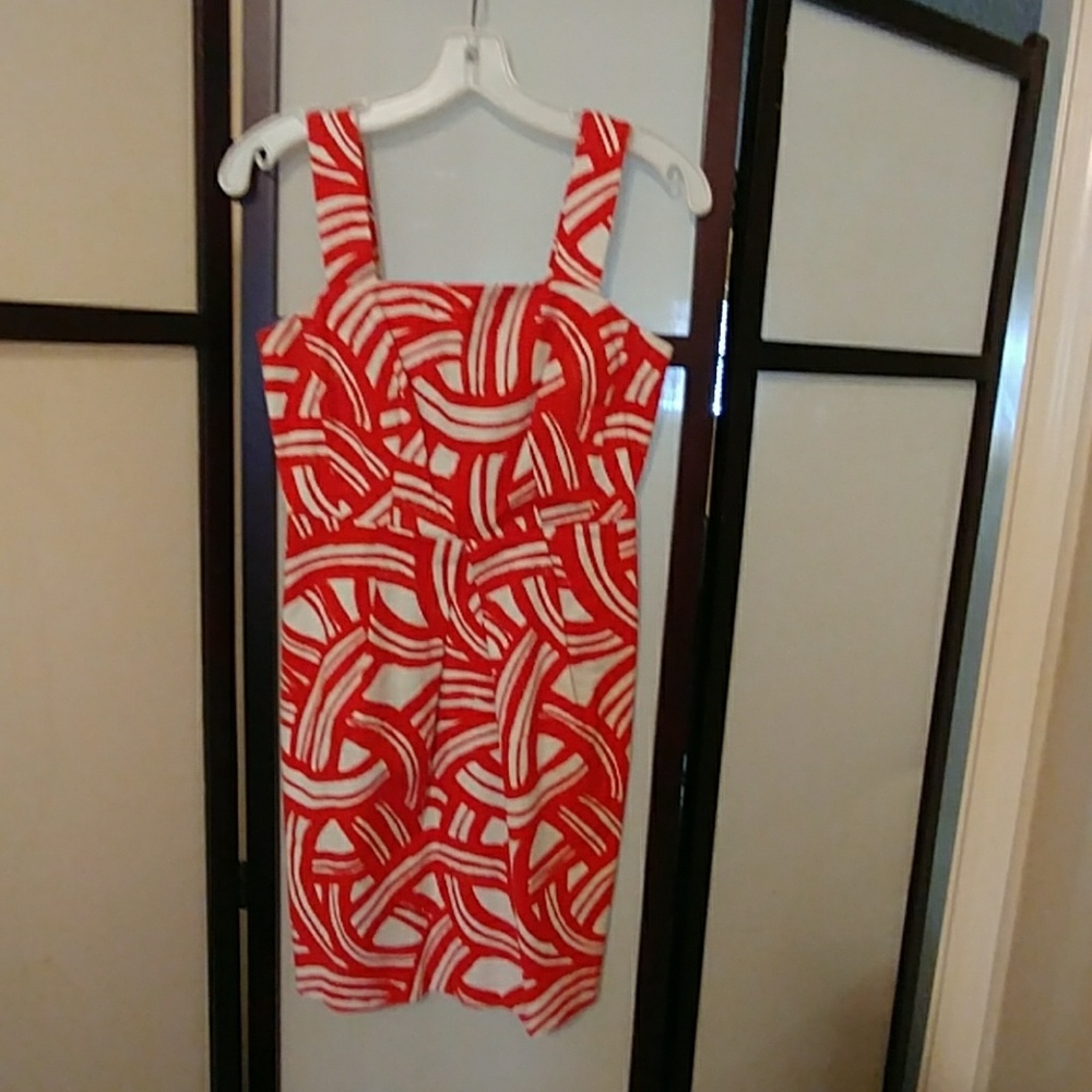 Red and white dress w pockets