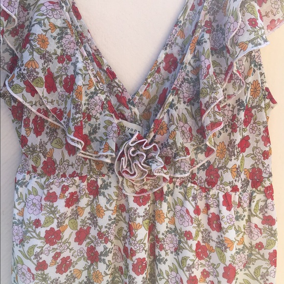 Forever 21 Sheer Floral Ruffle Dress - Picture 2 of 6