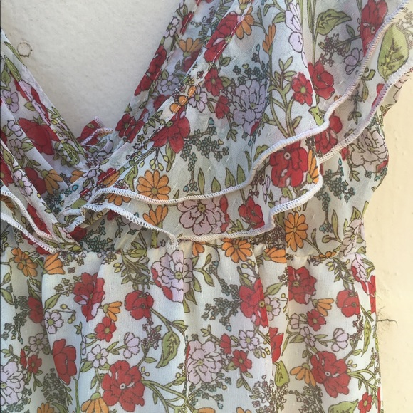 Forever 21 Sheer Floral Ruffle Dress - Picture 4 of 6