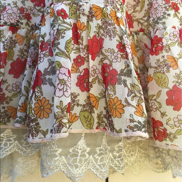 Forever 21 Sheer Floral Ruffle Dress - Picture 6 of 6