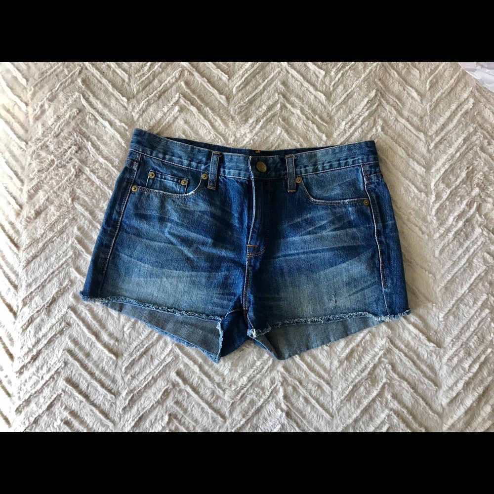 JCrew Cutoff Demon Blue Jean Shorts