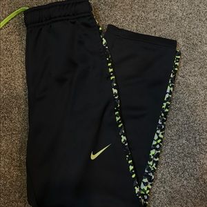 Neon yellow and gray sweatpants