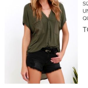 Olive High-Low Tunic