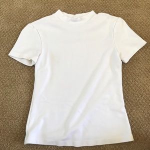 White High Collar Top