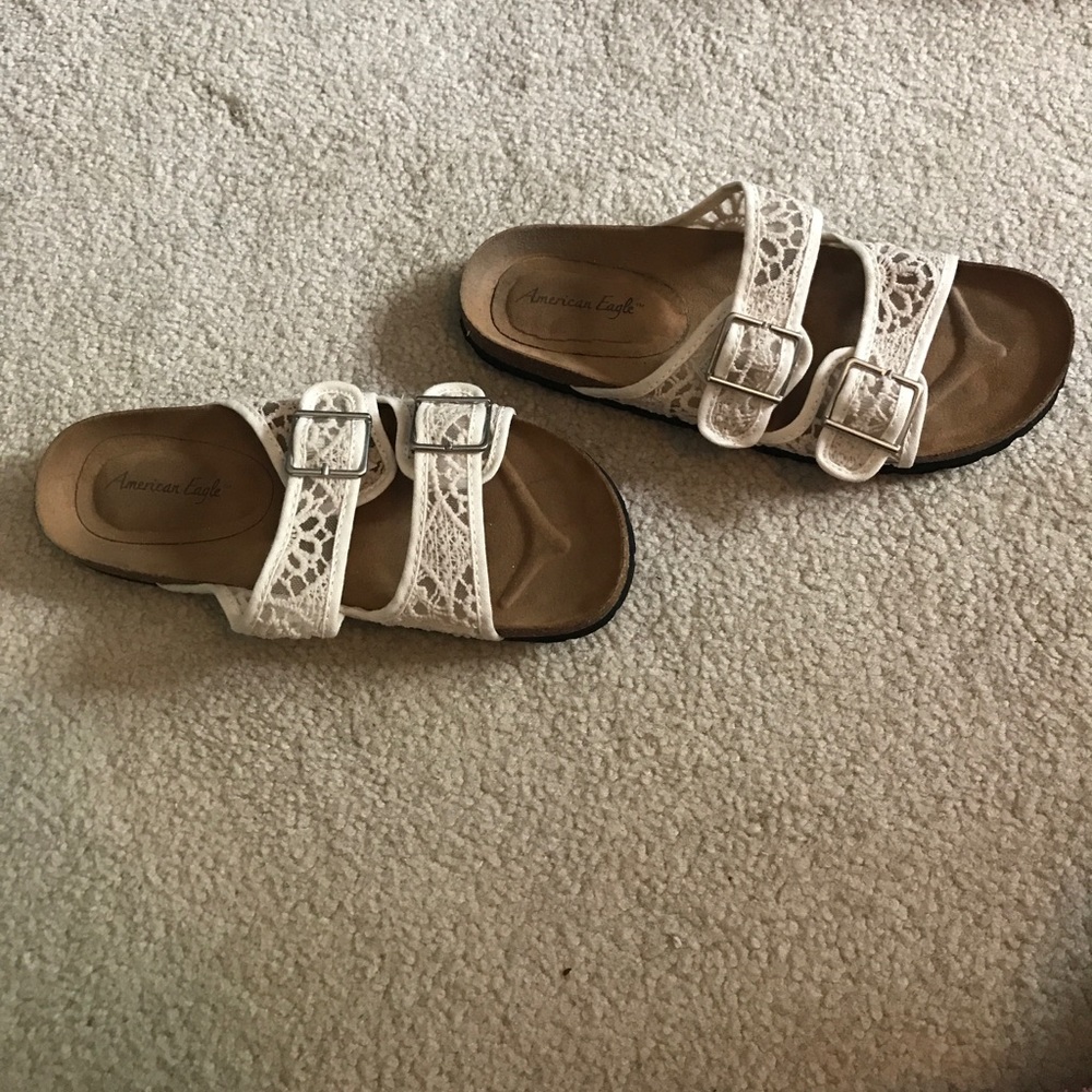 White Lace Slides