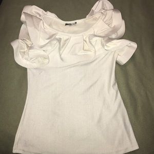 Cute white sleeveless top by Gracia Size S
