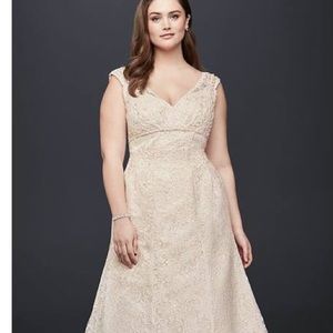 Davids Bridal Champagne wedding dress