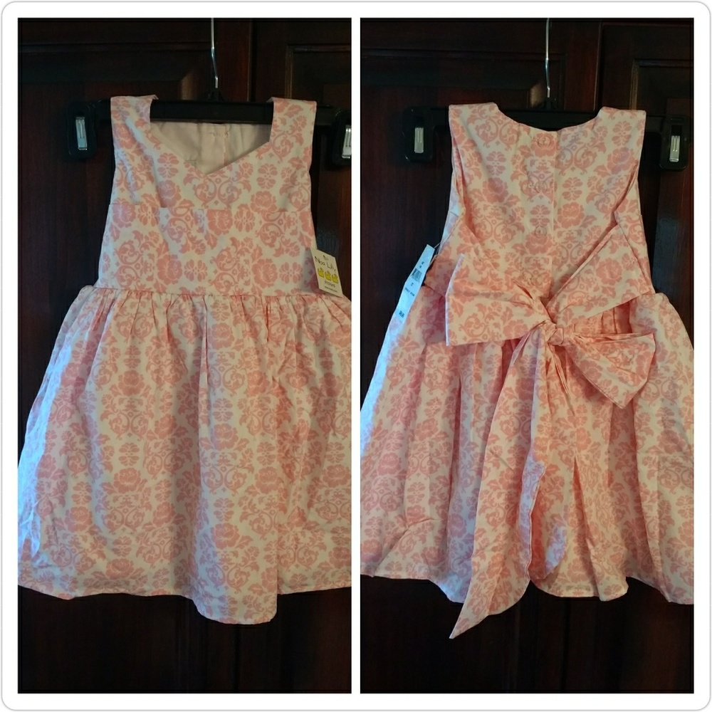 NWT Noa Lily Damask Tie/Button Back Dress