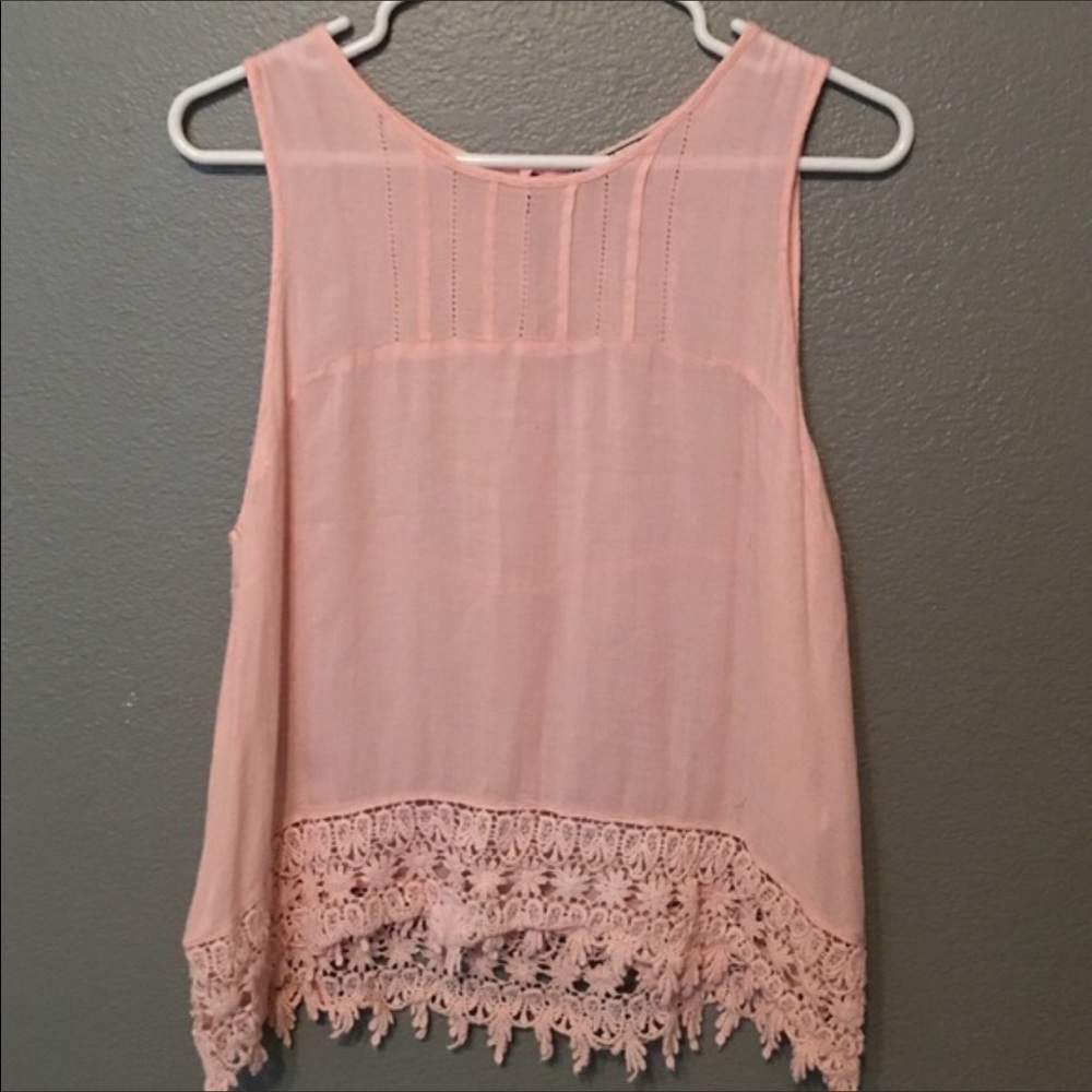 Francesca's Pink lace top
