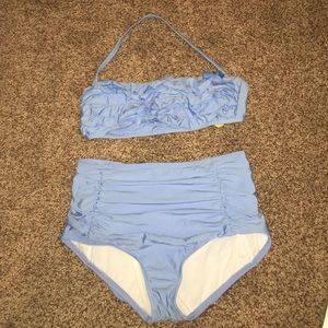 Light blue high waisted bathing suit