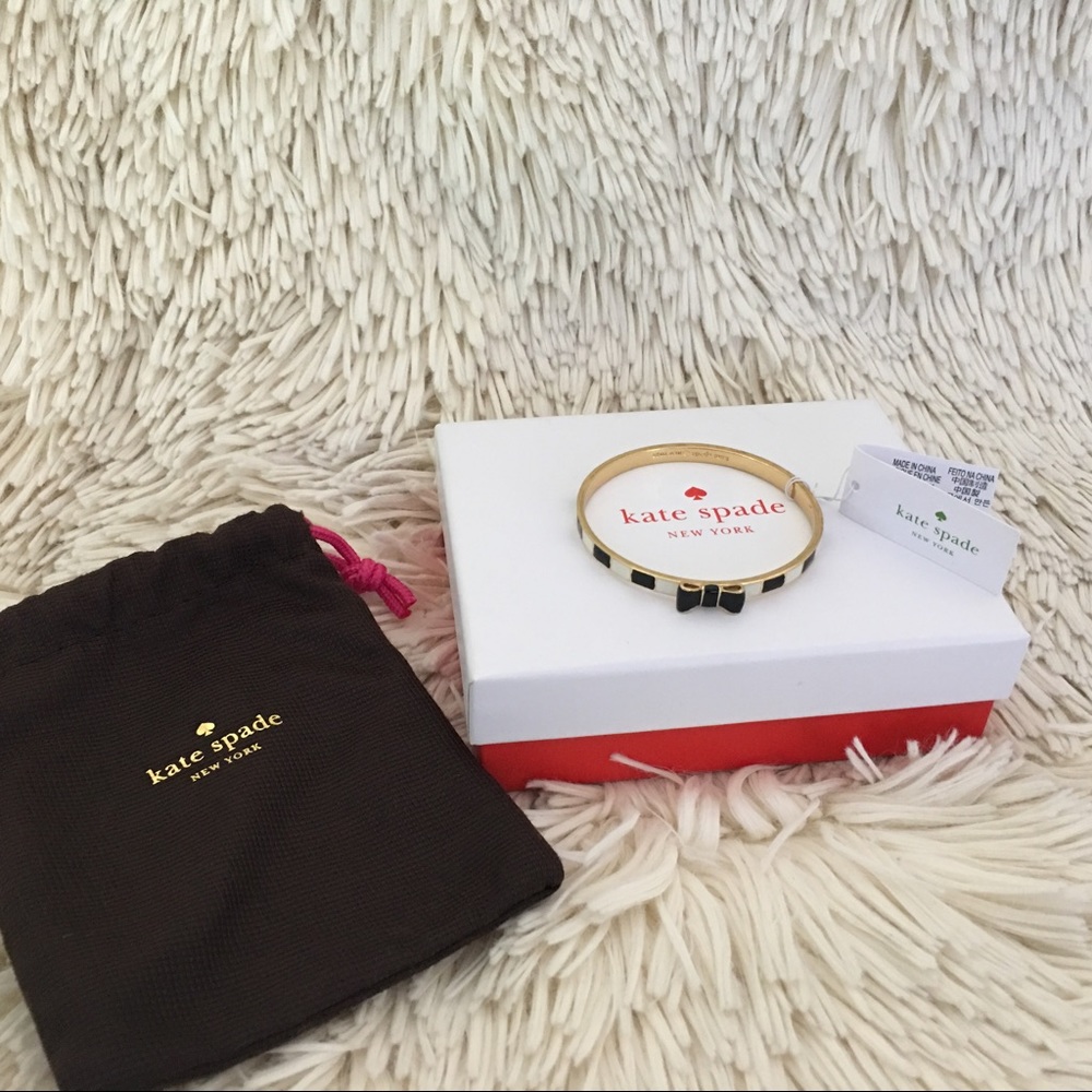 Kate Spade Bow Bangle Bracelet - black and white