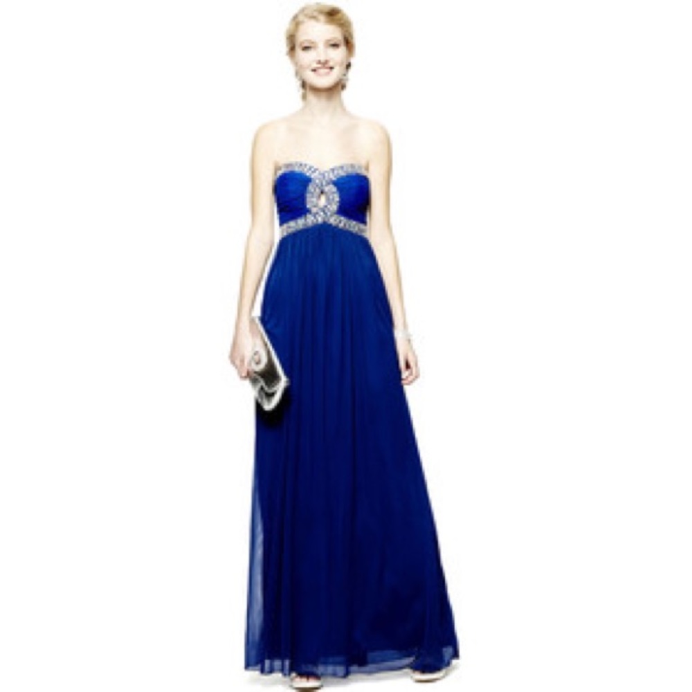 Blue prom dress city triangles size 11