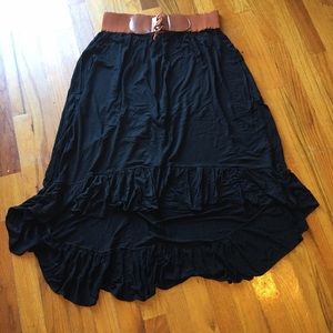 Hi low skirt Black Jersey XL