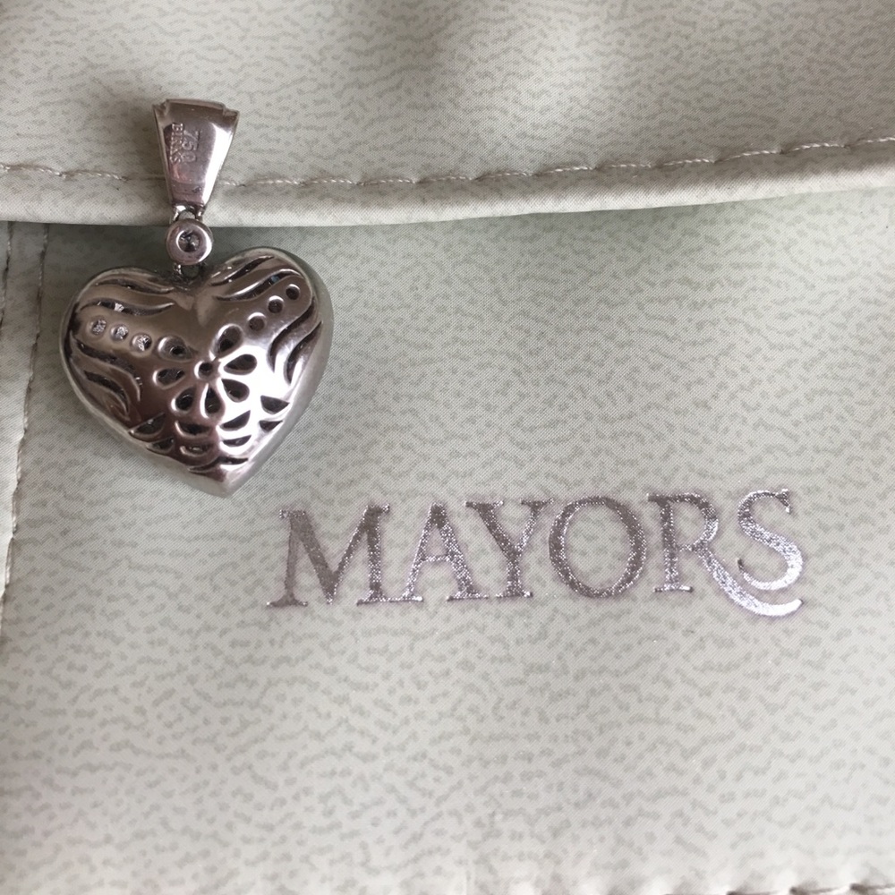 Diamond and Sapphire Heart Pendant - Picture 2 of 2